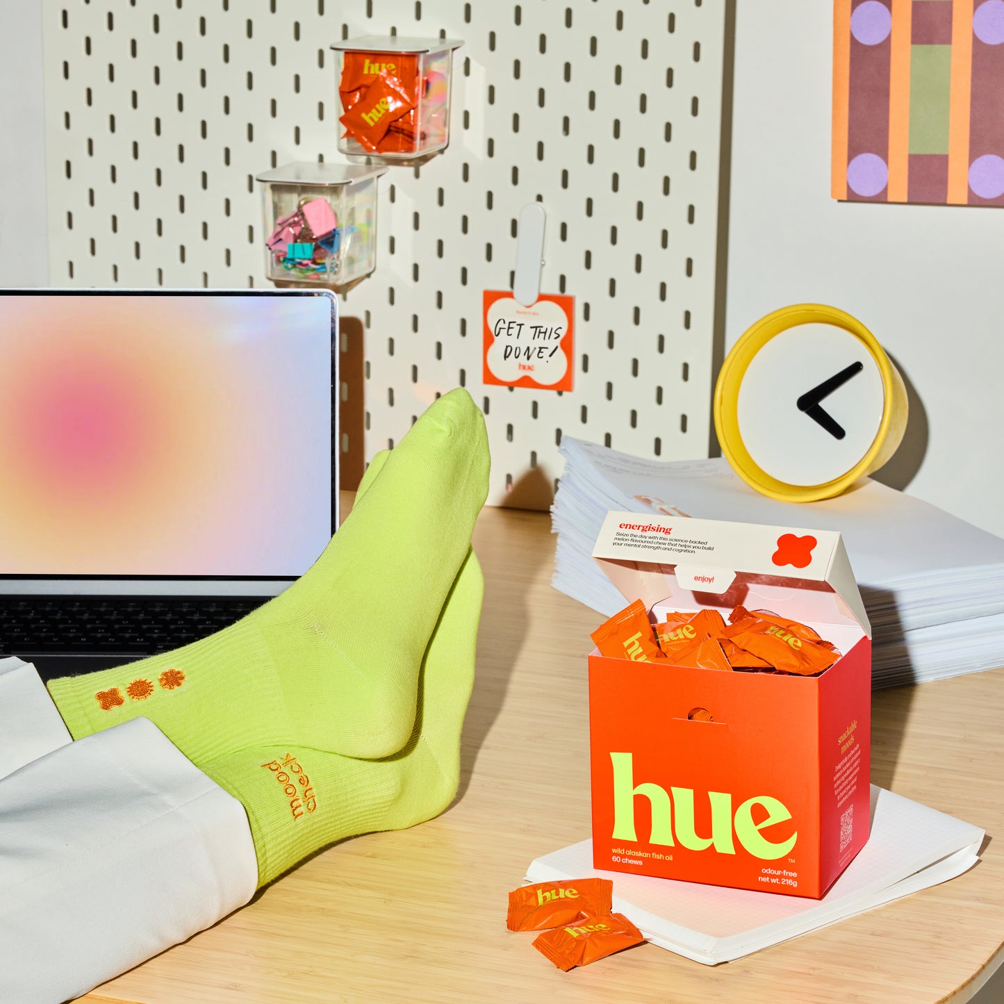 hue mood socks - green